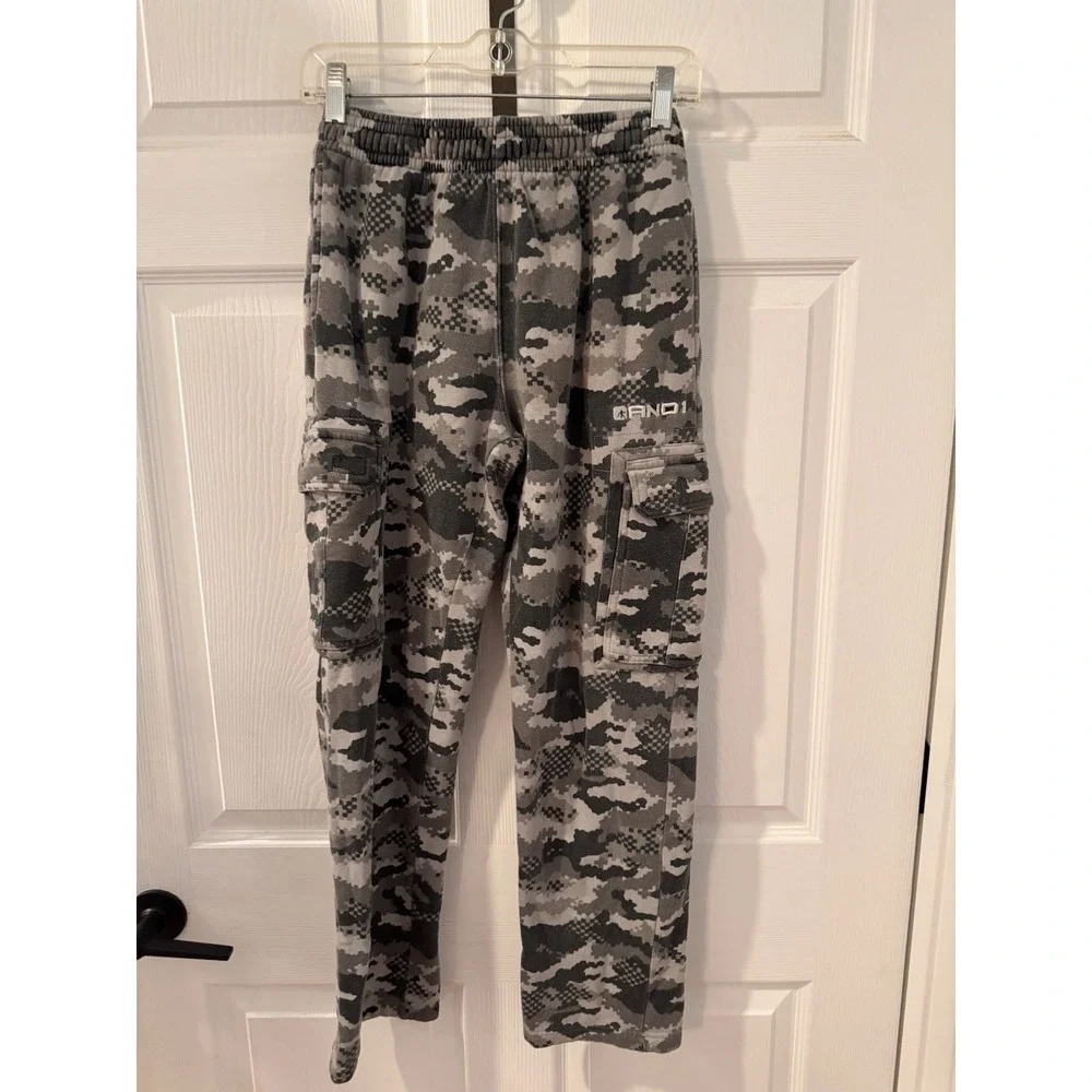 Vintage And1 Sweatpants Mens Sz S Camo Cargo Baggy Basketball‎ Pull On